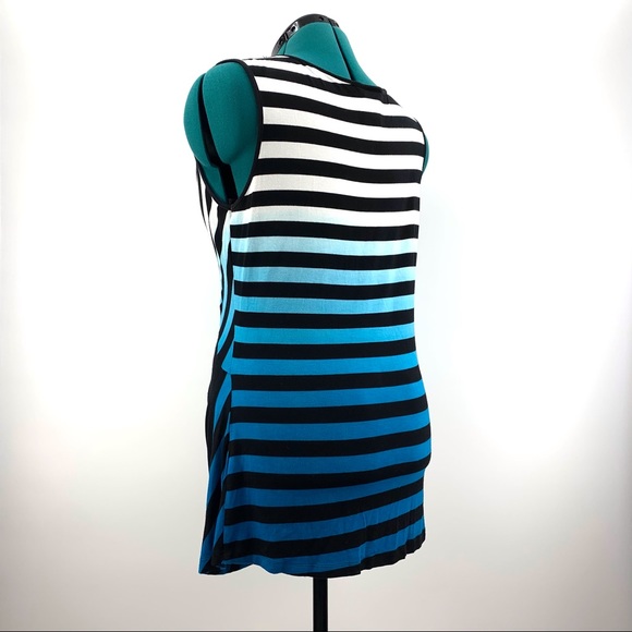 Point Zero Nicole Benisti Striped Ombre Sleeveless Top with Ruching, Large - Picture 6 of 16